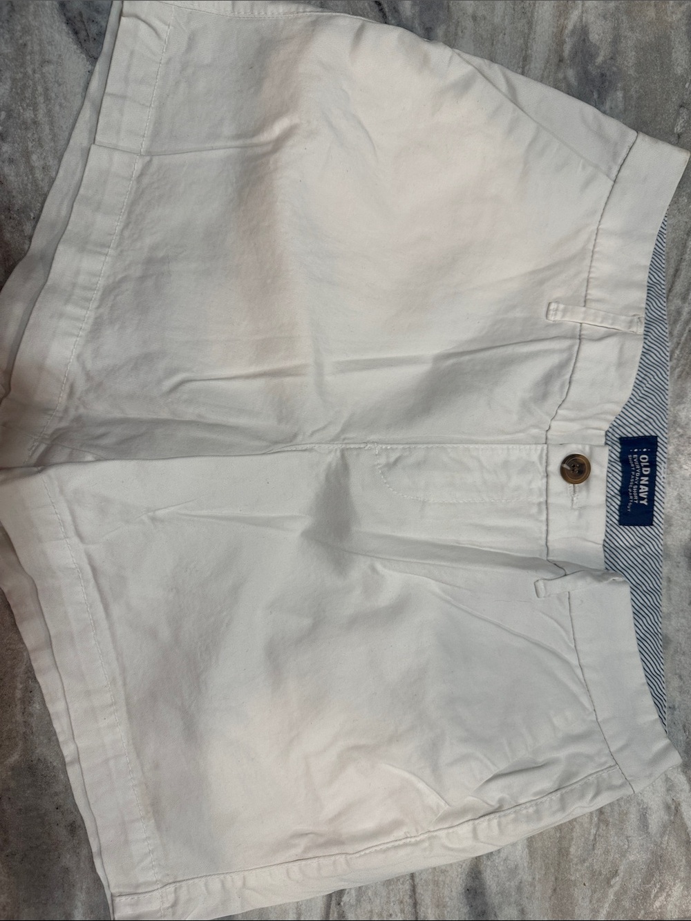 Old Navy White Cotton Bermuda Shorts